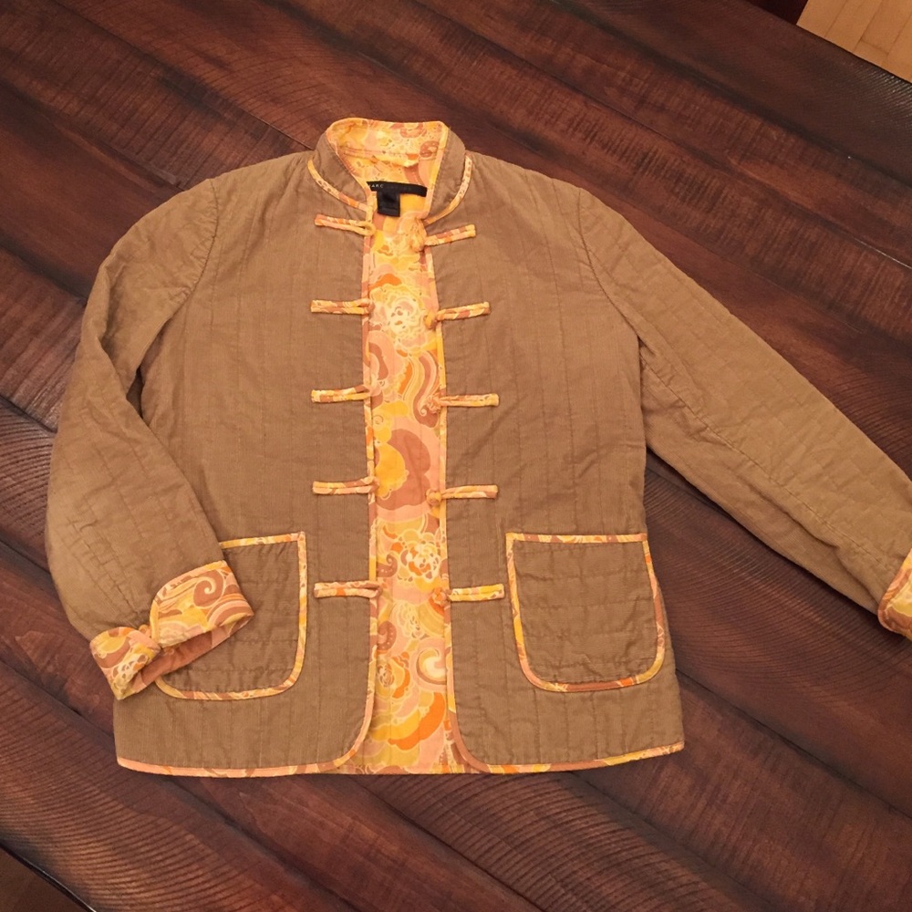 Marc Jacobs Quilted Jacket with Yellow Paisley Trim